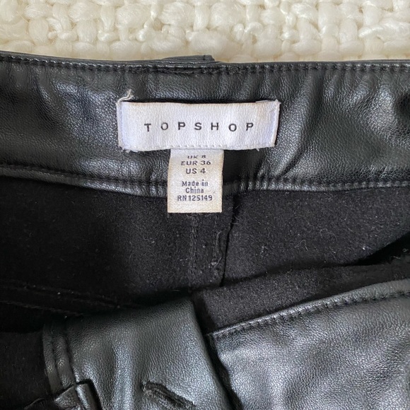 TopShop Leather Zipper Pants - Picture 4 of 4